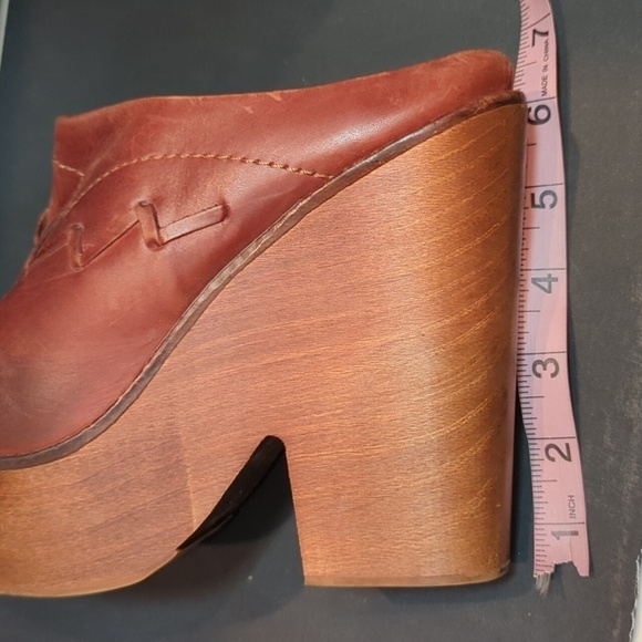 Free People Brown Leather Chance Clog w/Wood Heel Size EU 41 - Picture 14 of 14